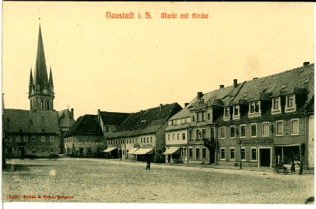 10260-Neustadt-1908-Markt mit Kirche-Brück & Sohn Kunstverlag