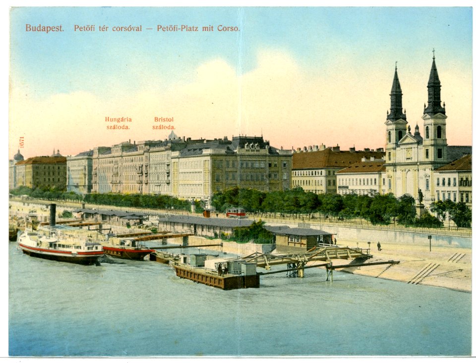 09571-Budapest-1908-Petöfi-Platz mit Corso-Brück & Sohn Kunstverlag
