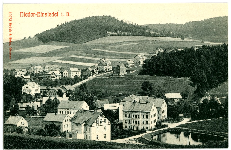 10273-Niedereinsiedel-1908-Blick auf Niedereinsiedel-Brück & Sohn Kunstverlag
