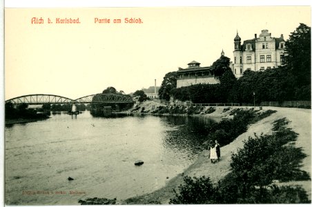 10689-Aich-1909-Partie am Schloß-Brück & Sohn Kunstverlag