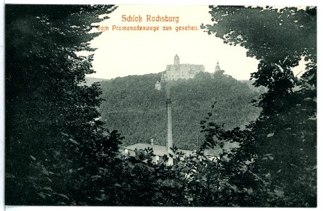 09993-Rochsburg-1908-Schloß, vom Promenadenweg-Brück & Sohn Kunstverlag