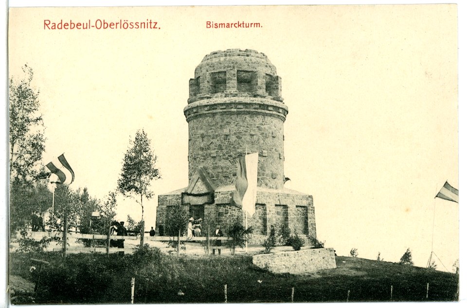 09577-Radebeul-1908-Oberlößnitz Bismarckturm-Brück & Sohn Kunstverlag