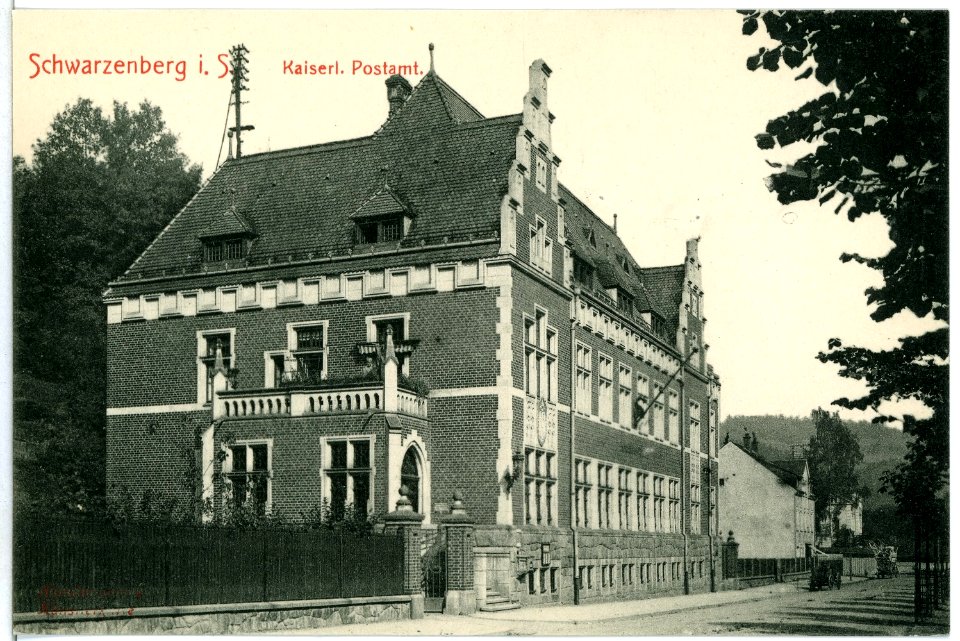 10645-Schwarzenberg-1909-Postamt-Brück & Sohn Kunstverlag