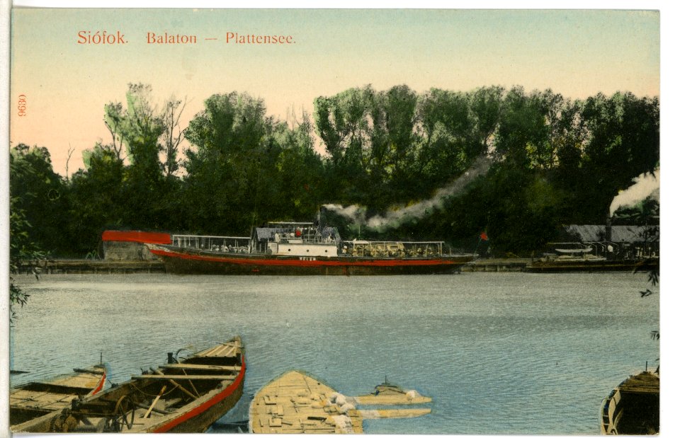 09630-Siofok-1908-Plattensee mit Dampfer Kelen-Brück & Sohn Kunstverlag