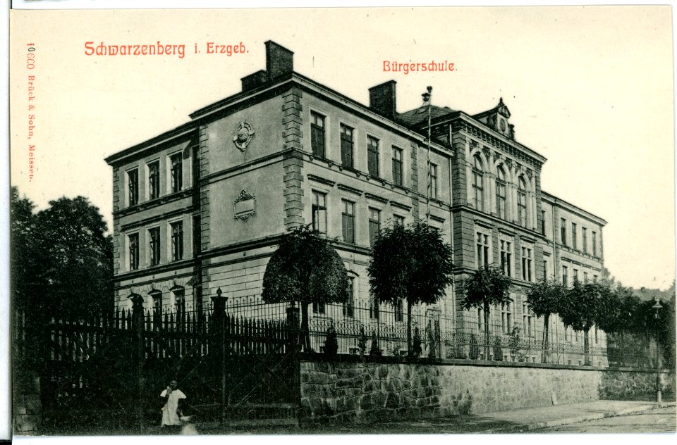 10660-Schwarzenberg-1909-Bürgerschule-Brück & Sohn Kunstverlag