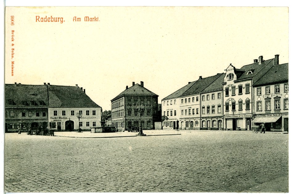 09906-Radeburg-1908-Am Markt-Brück & Sohn Kunstverlag