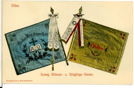 09826-Ohlau-1908-Evangelischer Männer und Jünglingsverein - Fahnen-Brück & Sohn Kunstverlag