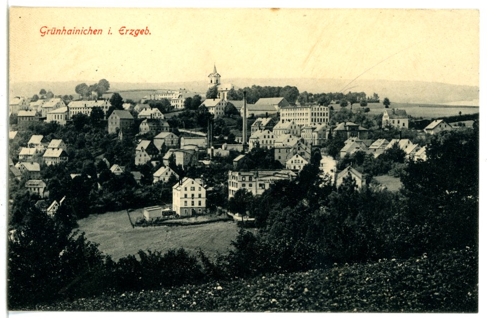 09664-Grünhainichen-1908-Blick auf Grünhainichen-Brück & Sohn Kunstverlag