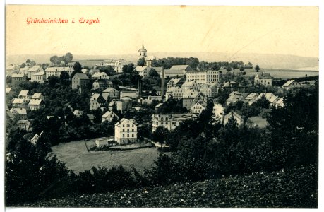 09664-Grünhainichen-1908-Blick auf Grünhainichen-Brück & Sohn Kunstverlag