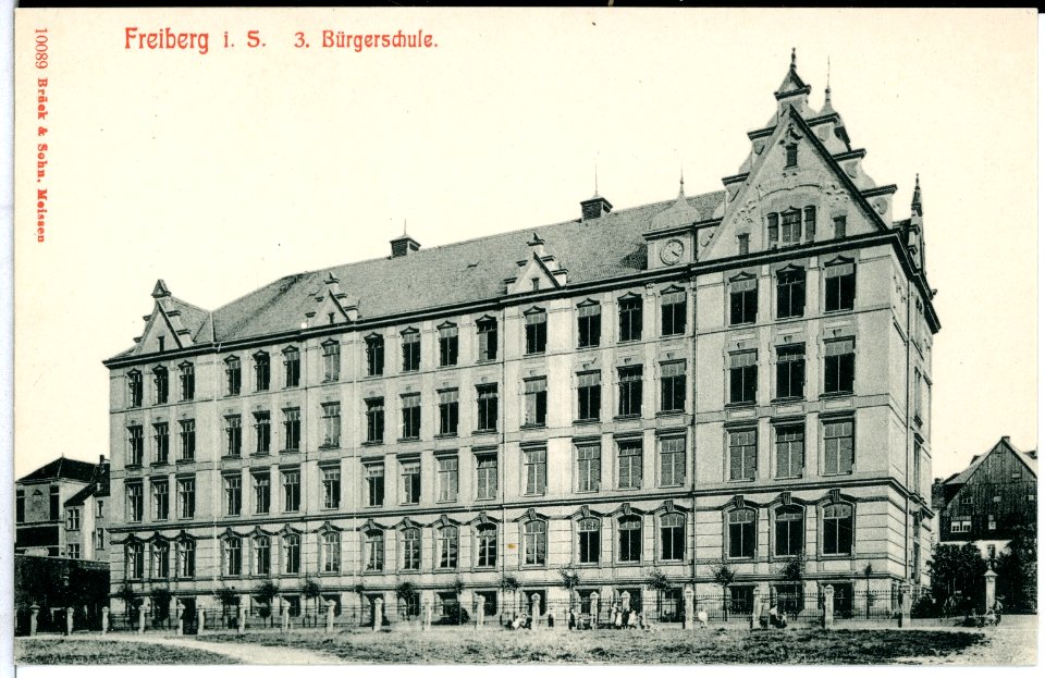 10089-Freiberg-1908-3. Bürgerschule-Brück & Sohn Kunstverlag