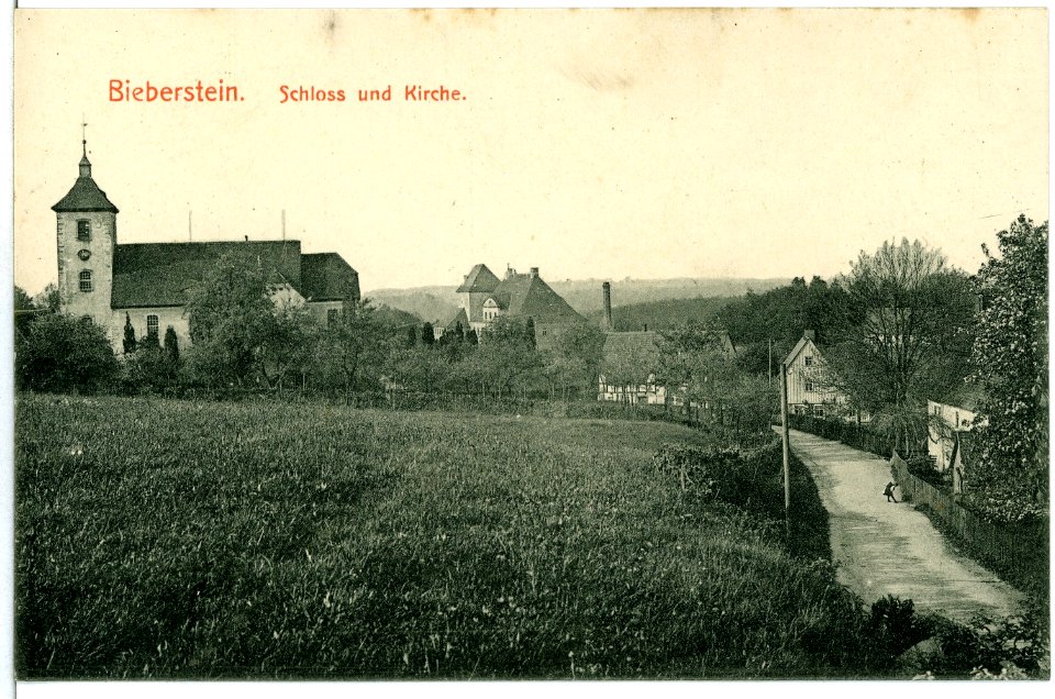 10156-Bieberstein-1908-Schloß und Kirche-Brück & Sohn Kunstverlag
