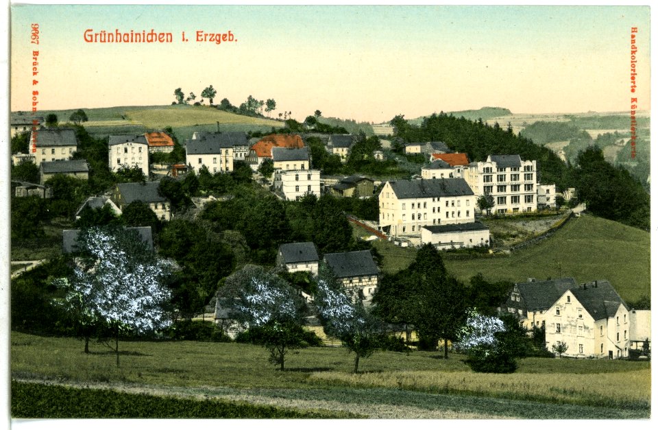 09667-Grünhainichen-1908-Blick auf Grünhainichen-Brück & Sohn Kunstverlag