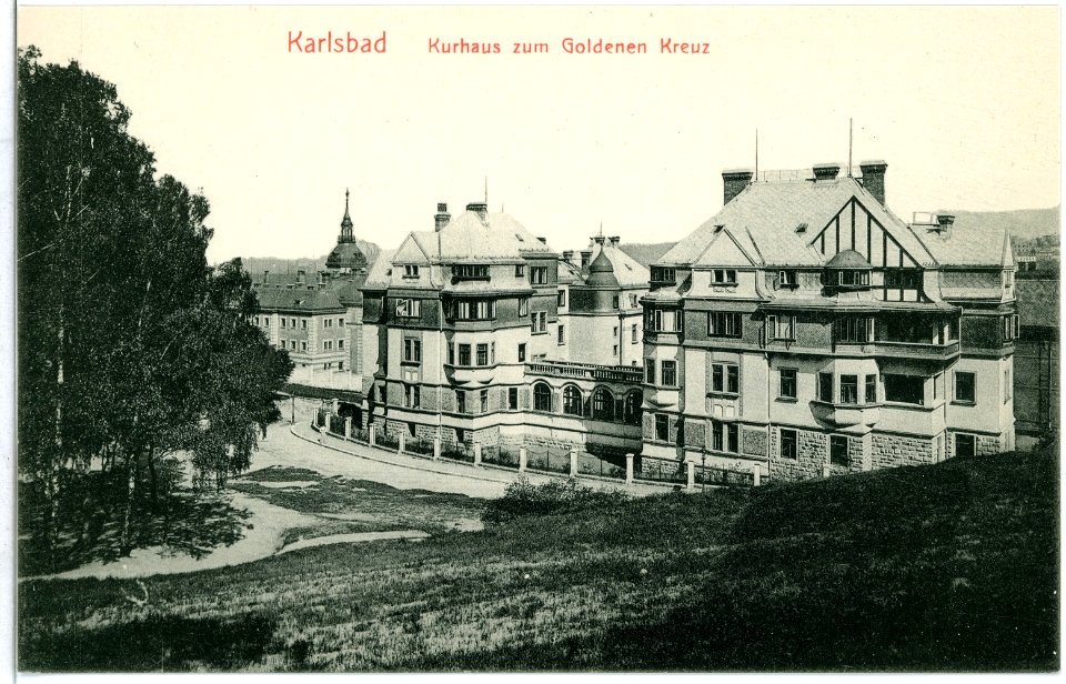 10003-Karlsbad-1908-Kurhaus zum Goldenen Kreuz-Brück & Sohn Kunstverlag