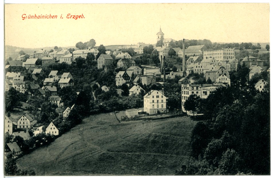 09665-Grünhainichen-1908-Blick auf Grünhainichen-Brück & Sohn Kunstverlag