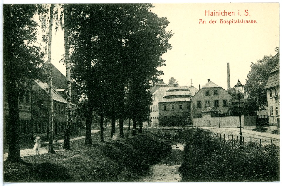 10214-Hainichen-1908-An der Hospitalstraße-Brück & Sohn Kunstverlag