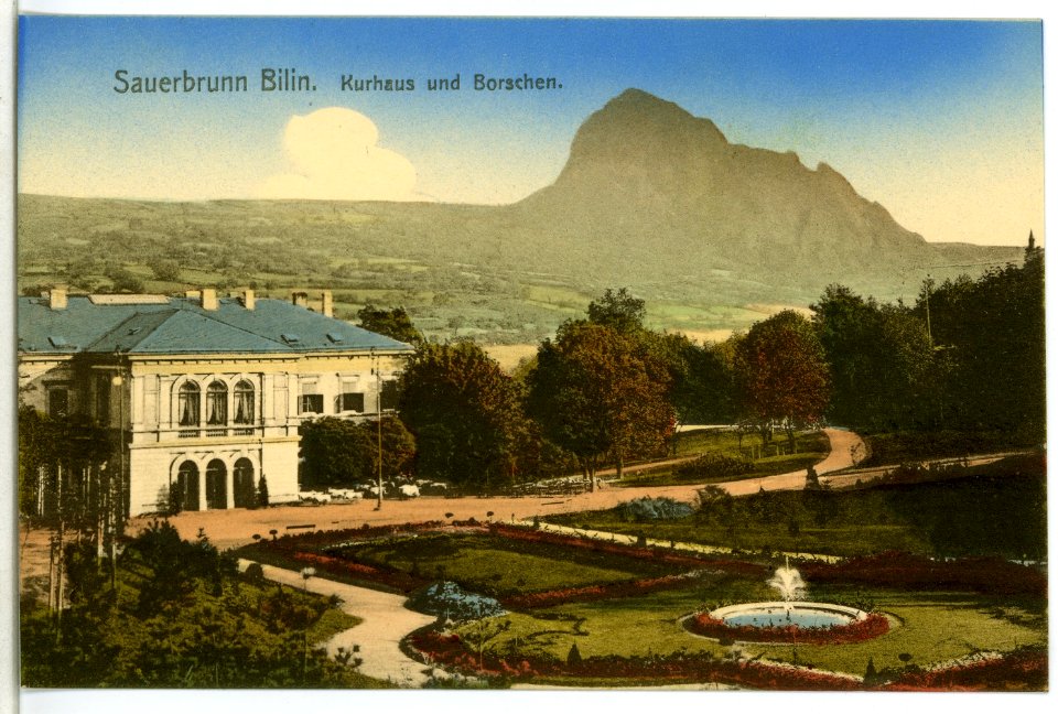 09713-Bilin-Sauerbrunn-1908-Kurhaus und Borschen-Brück & Sohn Kunstverlag