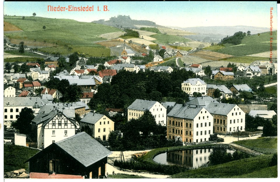 10271-Niedereinsiedel-1908-Blick auf Niedereinsiedel-Brück & Sohn Kunstverlag