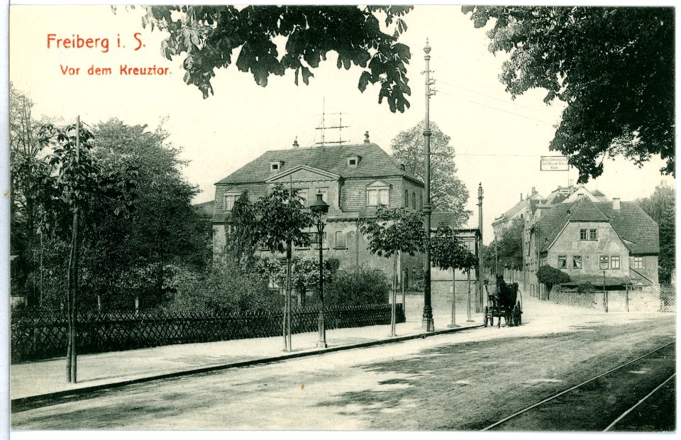 10132-Freiberg-1908-Vor dem Kreuztor-Brück & Sohn Kunstverlag