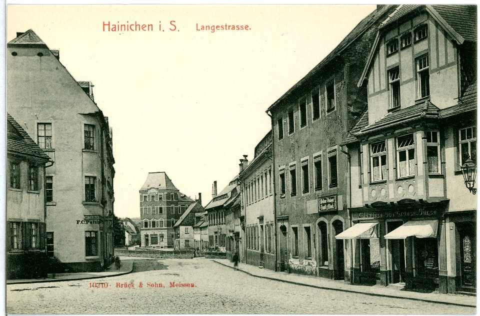 10210-Hainichen-1908-Langestraße-Brück & Sohn Kunstverlag