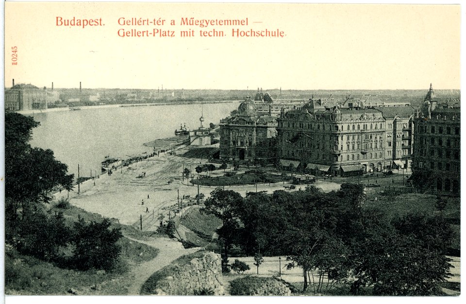 10245-Budapest-1908-Gellert-Platz mit Technischer Hochschule-Brück & Sohn Kunstverlag