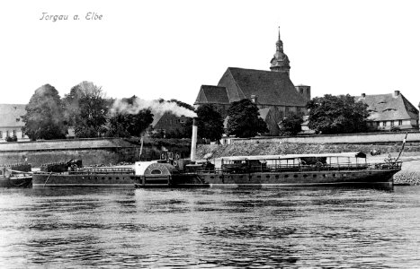 10096-Torgau-1908-Elbseite - mit Dampfer Admiral-Brück & Sohn Kunstverlag