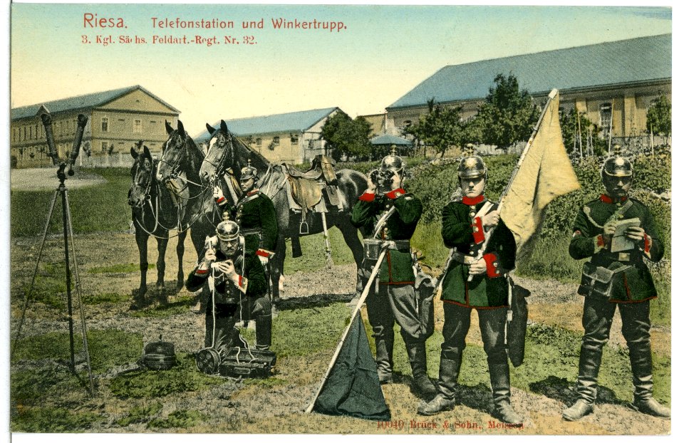 10040-Riesa-1908-3. Feldartillerie-Regiment Nr. 32 - Telefonstation-Brück & Sohn Kunstverlag