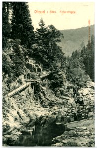 09798-Okertal-1908-Felsentreppe-Brück & Sohn Kunstverlag