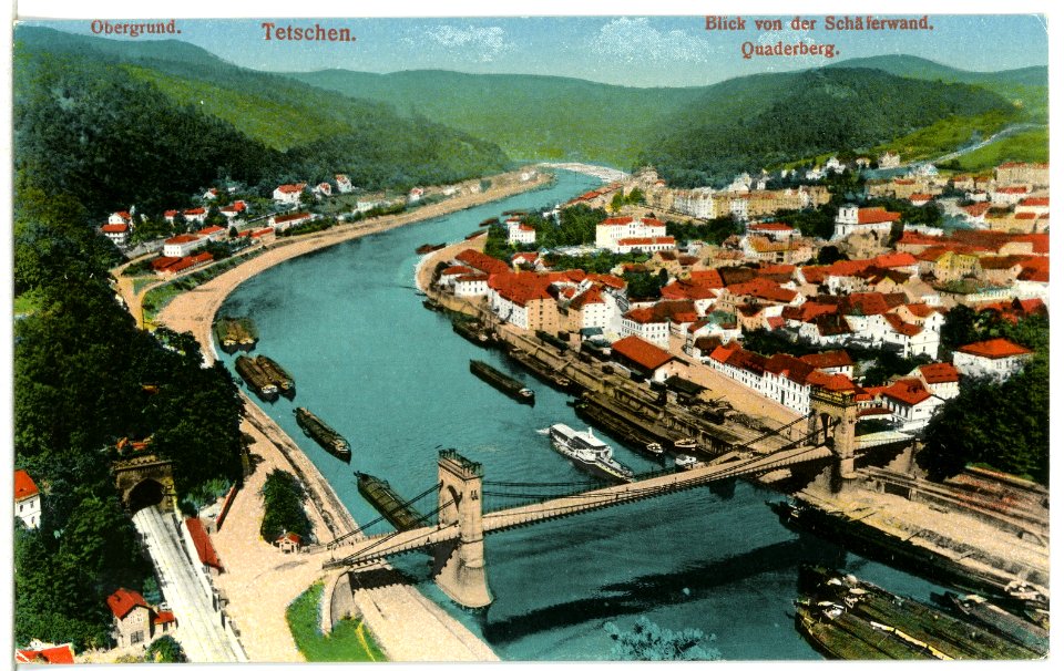 12002-Tetschen-1910-Blick auf Tetschen von der Schäferwand-Brück & Sohn Kunstverlag