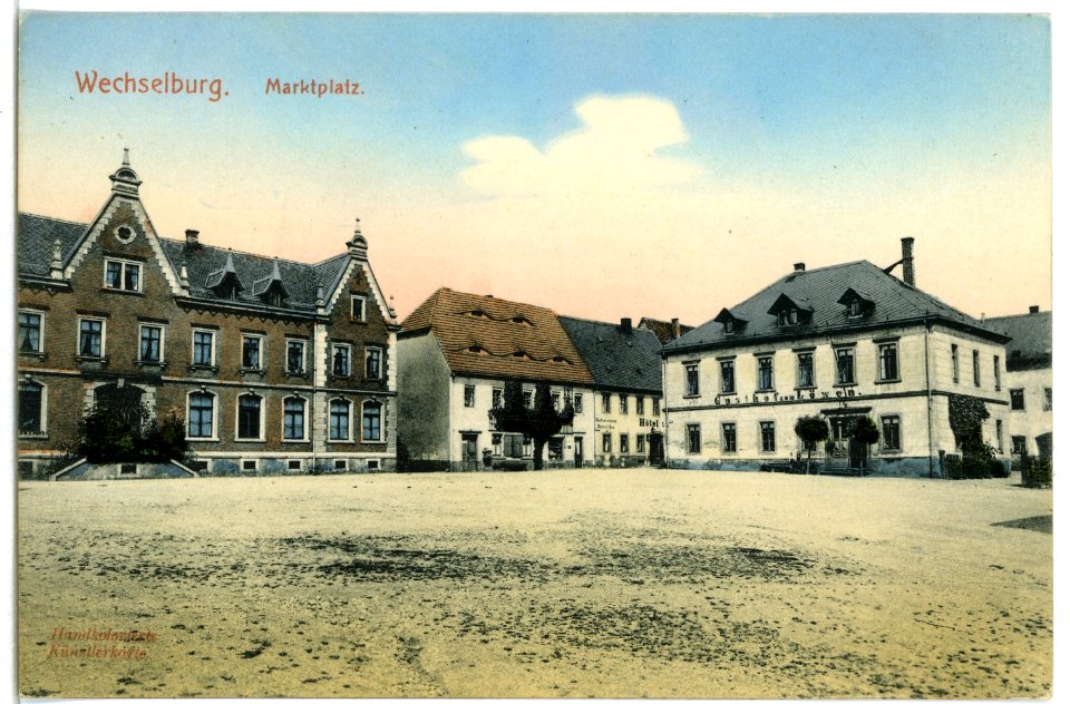 09653-Wechselburg-1908-Marktplatz-Brück & Sohn Kunstverlag