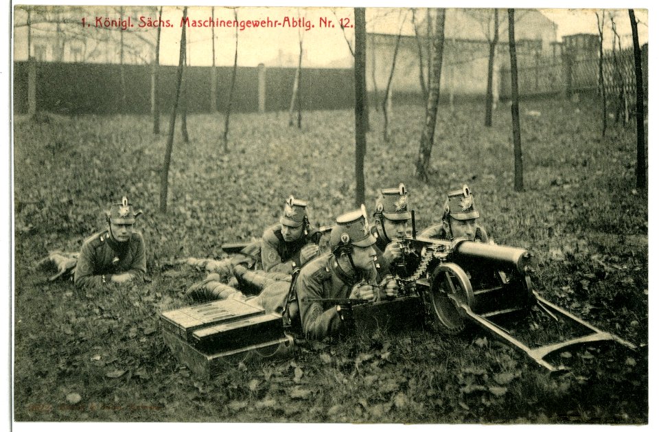 09623--1908-1. Königlich Sächsische Maschinengewehr-Abteilung Nr. 12-Brück & Sohn Kunstverlag