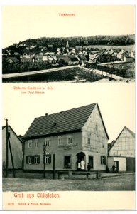 09625-Oldisleben-1908-Blick auf Oldisleben - Bäckerei Haase-Brück & Sohn Kunstverlag