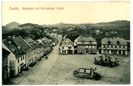 10066-Oschitz-1908-Marktplatz und Wartenberger Straße-Brück & Sohn Kunstverlag
