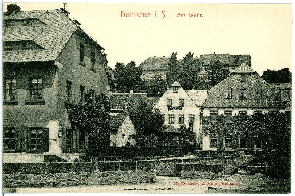 10213-Hainichen-1908-Am Wehr-Brück & Sohn Kunstverlag