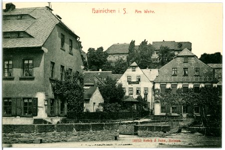 10213-Hainichen-1908-Am Wehr-Brück & Sohn Kunstverlag