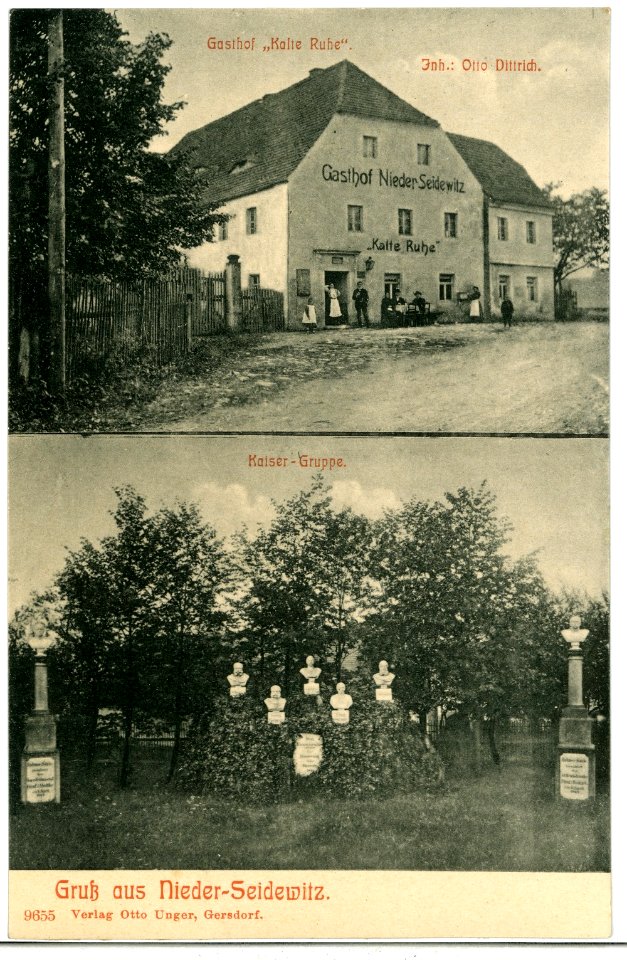 09655-Nieder - Seidewitz-1908-Gasthof und Kaisergruppe-Brück & Sohn Kunstverlag