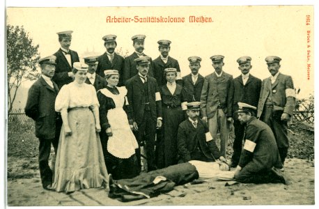 09614-Meißen-1908-Arbeiter Sanitätskolonne-Brück & Sohn Kunstverlag