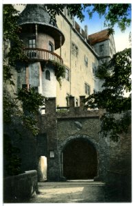 10147-Rochsburg-1908-Eingang zum Schloß-Brück & Sohn Kunstverlag