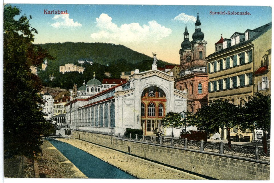 11810-Karlsbad-1910-Sprudel - Kolonnade-Brück & Sohn Kunstverlag