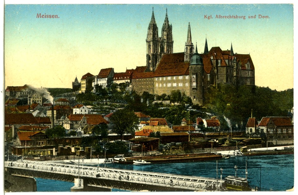 12398-Meißen-1910-Albrechtsburg, Dom, Burgberg, Brücke-Brück & Sohn Kunstverlag