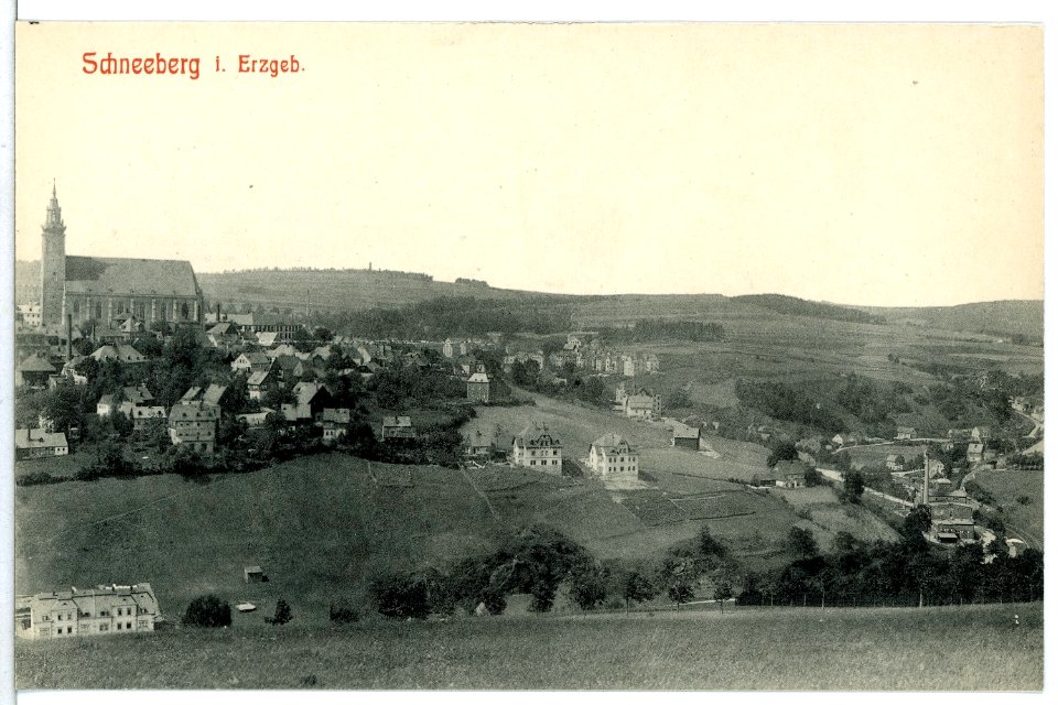 12071-Schneeberg-1910-Blick auf Schneeberg-Brück & Sohn Kunstverlag