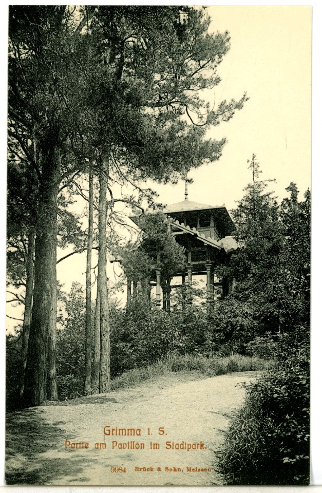 09984-Grimma-1908-Am Pavillon im Stadtpark-Brück & Sohn Kunstverlag