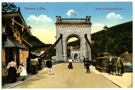 12004-Tetschen-1910-Kaiserin-Elisabeth-Brücke-Brück & Sohn Kunstverlag