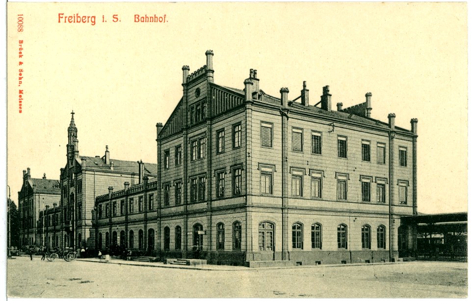 10088-Freiberg-1908-Bahnhof-Brück & Sohn Kunstverlag