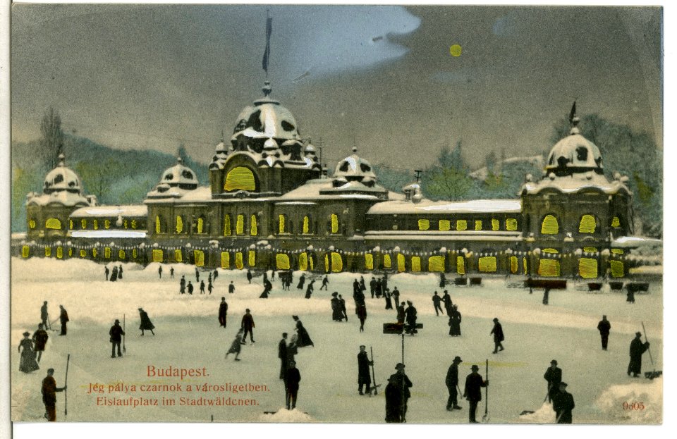 09605-Budapest-1908-Eislaufbahn im Stadtwäldchen-Brück & Sohn Kunstverlag