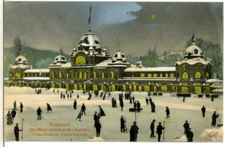 09605-Budapest-1908-Eislaufbahn im Stadtwäldchen-Brück & Sohn Kunstverlag