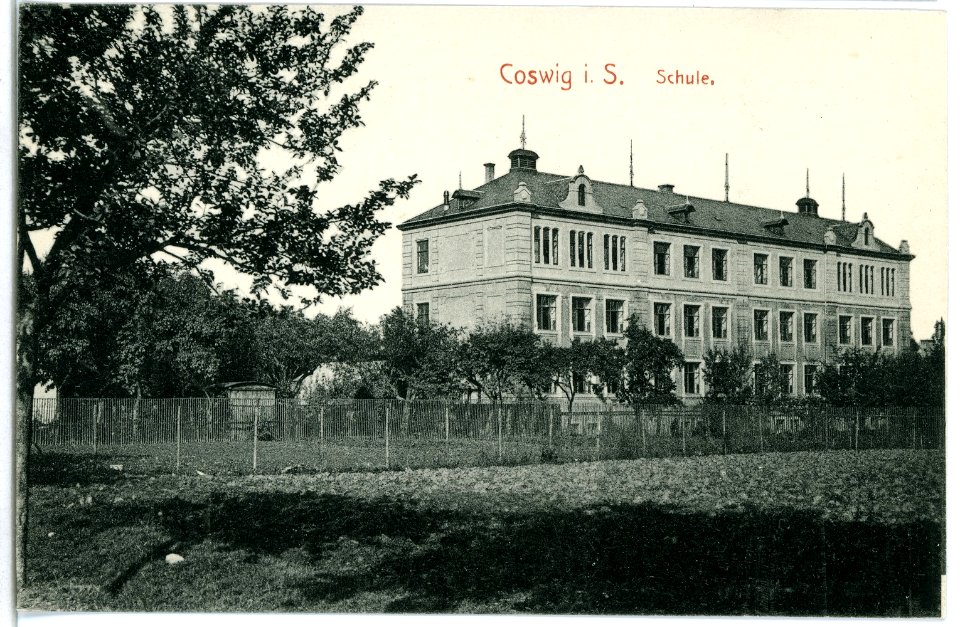 09727-Coswig-1908-Schule-Brück & Sohn Kunstverlag