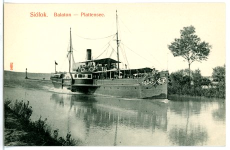 09632-Siofok-1908-Plattensee mit Dampfer Baross-Brück & Sohn Kunstverlag