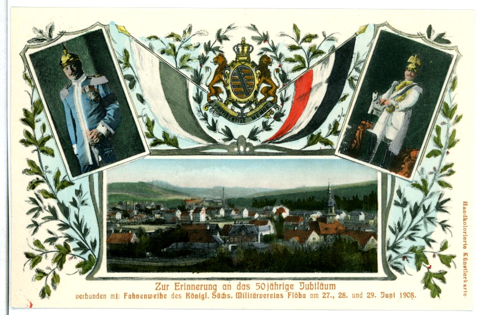 09899-Flöha-1908-50 jährige Jubiläum Militärverein 1908-Brück & Sohn Kunstverlag
