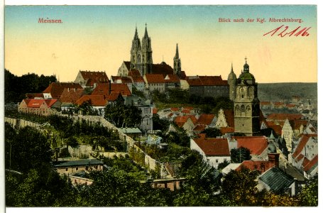 12116-Meißen-1910-Altstadt, Frauenkirche, Albrechtsburg und Dom-Brück & Sohn Kunstverlag