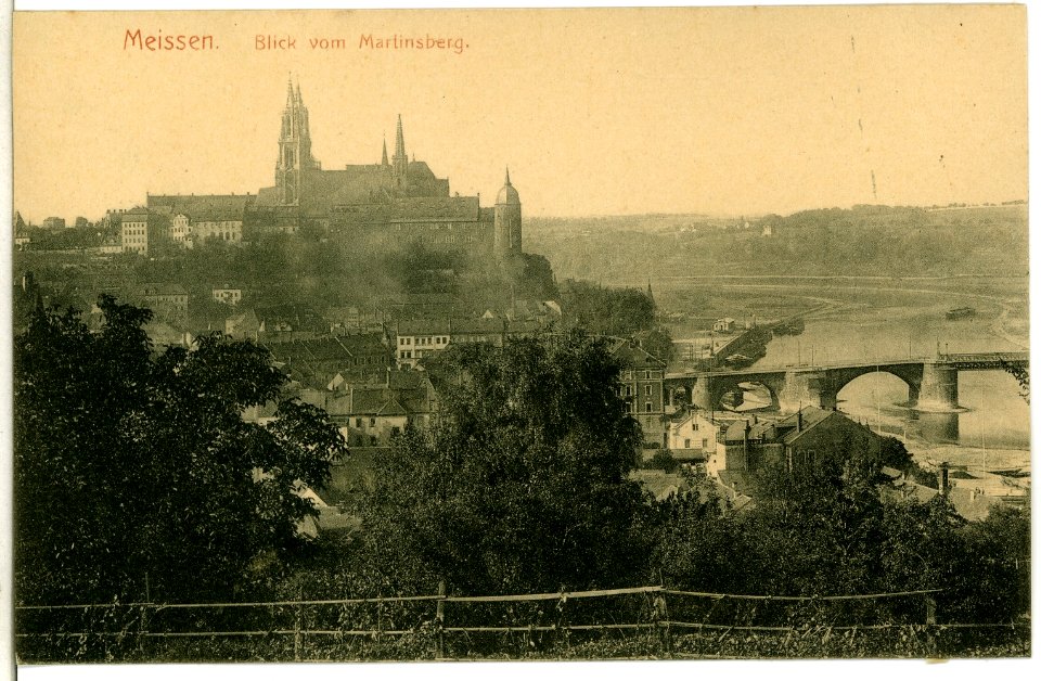 10318-Meißen-1908-Blick vom Martinsberg zur Albrechtsburg-Brück & Sohn Kunstverlag